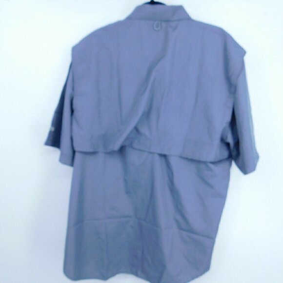 Tiger Hill Shirt Mens Large Fishing Short Sleeves Gray Vented Mesh Performance - Picture 4 of 6